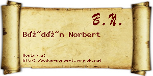 Bódán Norbert névjegykártya